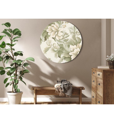 Ümmargune pilt - Retro Vintage Flowers in Delicate Cream and Green Colors