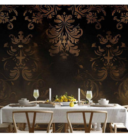 Fototapetti - Baroque Ornaments in Patinated Gold and Browns: Retro Motif