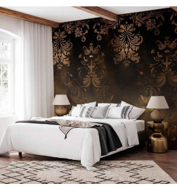 Carta da parati - Baroque Ornaments in Patinated Gold and Browns: Retro Motif