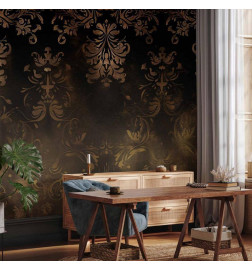 Mural de parede - Baroque Ornaments in Patinated Gold and Browns: Retro Motif