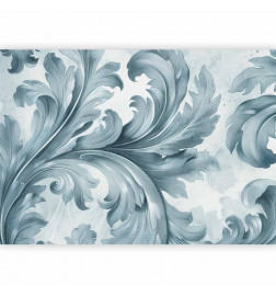 Mural de parede - Stone Baroque Ornaments in Light Shades of Gray-Blue