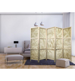 Paravan japonez - Botanical Motif with Leaves and Vines in Sandy Colors