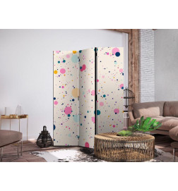 Vouwscherm - Dots - Spots and Splashes Multicolored - Cheerful Pattern on a Light Pink Background
