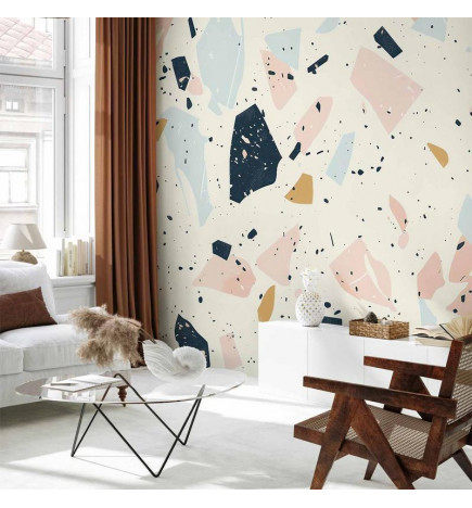 Wall Mural - Terrazzo with Large Scaled Stones in Subdued Colors