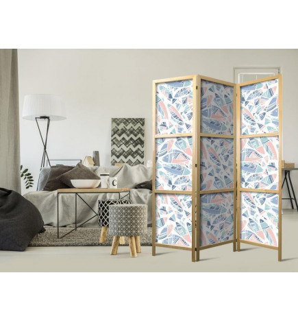 Japāņu aizslietnis - Fish in Minimalist Style - Fish in Aztec Style in Pastel Color Shades on a White Background