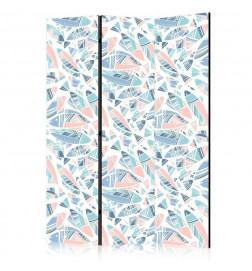 Paravento - Fish in Minimalist Style - Fish in Aztec Style in Pastel Color Shades on a White Background