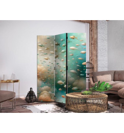 Paravento - Spectacular Underwater Landscape - Fish in an Underwater World in Turquoise Blue Beige and Delicate Orange C