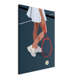 Tableau - Female Tennis Player With a Red Racket on the Court - Graphics