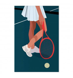 Tablou - Female Tennis Player With a Red Racket on the Court - Graphics