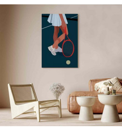 Glezna - Female Tennis Player With a Red Racket on the Court - Graphics