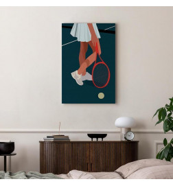 Quadro - Female Tennis Player With a Red Racket on the Court - Graphics
