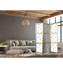 Paravento giapponese - Watercolor - Airplane Show on a Bright Sky with Delicate Clouds