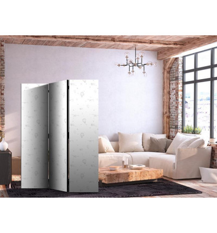 Paravent - Watercolor - Airplanes and Balloons Painted on a White Sky Background