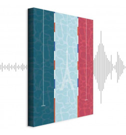 Tablou - Graphic Illustration of a Swimming Pool Against the Backdrop of the French Flag