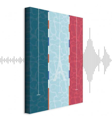 Quadro - Graphic Illustration of a Swimming Pool Against the Backdrop of the French Flag