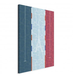 Cuadro - Graphic Illustration of a Swimming Pool Against the Backdrop of the French Flag