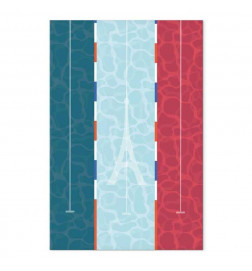 Taulu - Graphic Illustration of a Swimming Pool Against the Backdrop of the French Flag