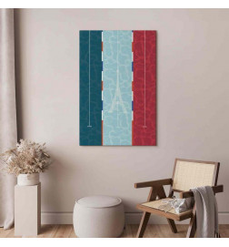 Slika - Graphic Illustration of a Swimming Pool Against the Backdrop of the French Flag