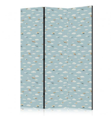 Aizslietnis - Illustration - Yellow-Blue Airplanes Against a Blue Sky