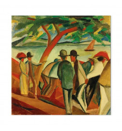 Leinwandbild - August Macke – Spaziergänger am See