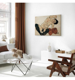 Tableau - Egon Schiele – Liegender Akt mit gelbem Handtuch