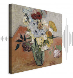 Leinwandbild - Vincent Van Gogh – Stilllife with Japanese vase, roses and anemones