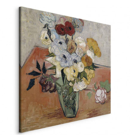 Cuadro - Vincent Van Gogh – Stilllife with Japanese vase, roses and anemones
