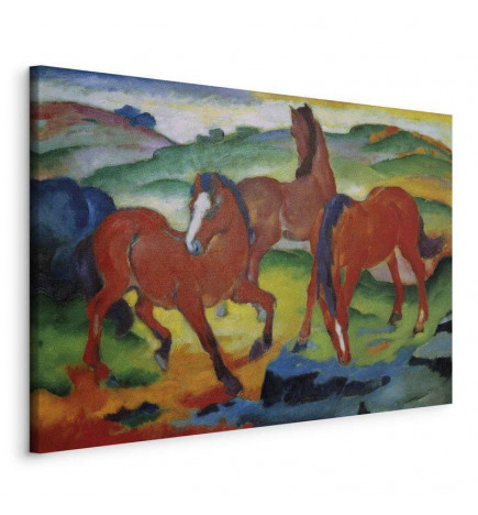 Leinwandbild - Franz Marc – The Red Horses (Grazing Horses IV)