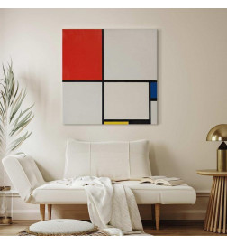 Leinwandbild - Piet Mondrian – Composition No III, with red, blue, yellow and black