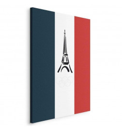 Tableau - French Flag With Graphic Eiffel Tower