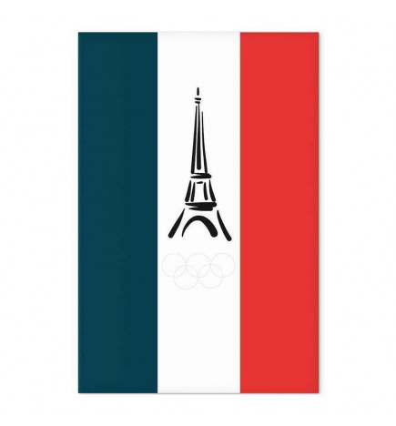 Schilderij - French Flag With Graphic Eiffel Tower