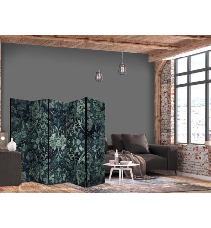 Paravento - Oriental Carpet Pattern - Emerald Ornaments and Rubbed Patterns