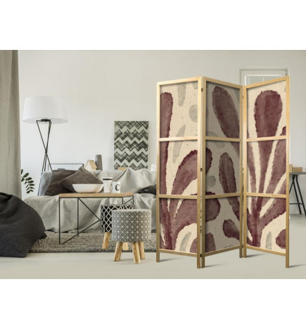 Paravento giapponese - Waving Leaves - Irregular Plant Shapes in the Style of Matisse