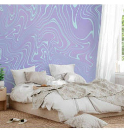 Papier peint - Sea Abstraction - Intriguing Composition of Wavy Shapes in Shades of Blue