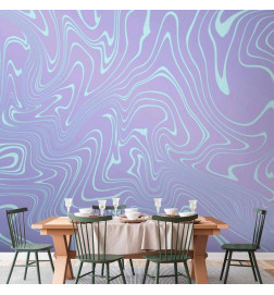 Papier peint - Sea Abstraction - Intriguing Composition of Wavy Shapes in Shades of Blue