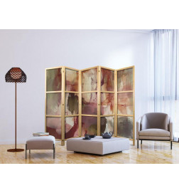 Paravento giapponese - Rose Abstraction - Spilled Watercolor Paint in Spring Colors