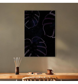 Schilderij - Galactic Monstera (1 Part) Vertical