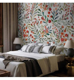 Mural de parede - Leaves of Red Berries