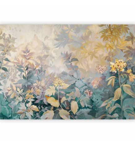 Carta da parati - Tapestry Pattern with a Meadow and Flowers Kilim with a Spring Motif