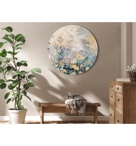 Rond schilderij - Tapestry Pattern with a Meadow and Flowers Kilim with a Spring Motif