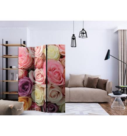 3-teiliges Paravent - Pastel roses [Room Dividers]