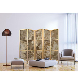 Paravento giapponese - Carved Baroque Ornaments - Rich Composition in Sepia Colors