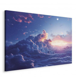 Leinwandbild - Night Concert in the Mountains: Clouds Illuminated by the Last Rays of the Sun