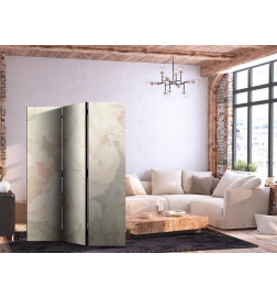 Room Divider - Blooming Peonies - Bright Large Flowers Enveloped in White Mist