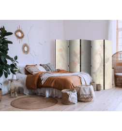 Paravent - Blooming Peonies - Bright Large Flowers Enveloped in White Mist