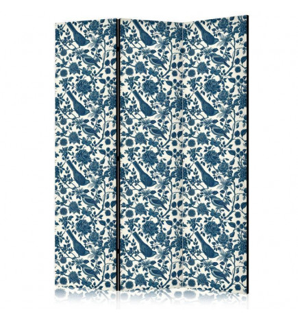 Španska stena - Rose Vines - Monochromatic Blue Birds Resting Among Roses