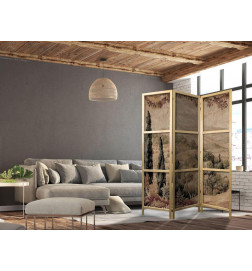 Paravento giapponese - Landscape with Cypresses - Old Tapestry with Mediterranean Vegetation