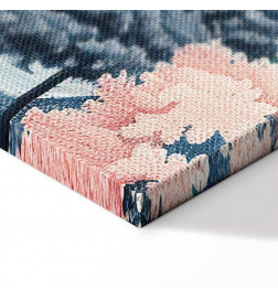 Canvas Print - Landscape with the Ocean Cliffs and Trees in Delicate Pink Shades