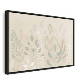 Quadro - Morning in the Meadow - Various Pastel Plants on a Beige Background