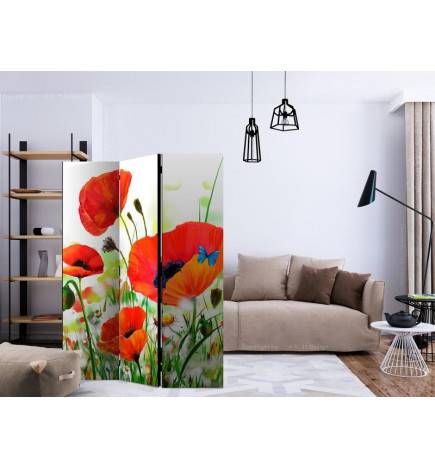 3-teiliges Paravent - Country poppies [Room Dividers]